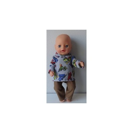 capuchontrui setje bouwwagens  baby born little 36cm