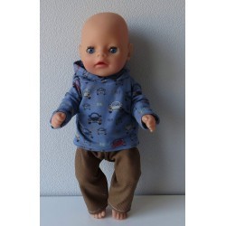 capuchontrui setje auto's baby born little 36cm