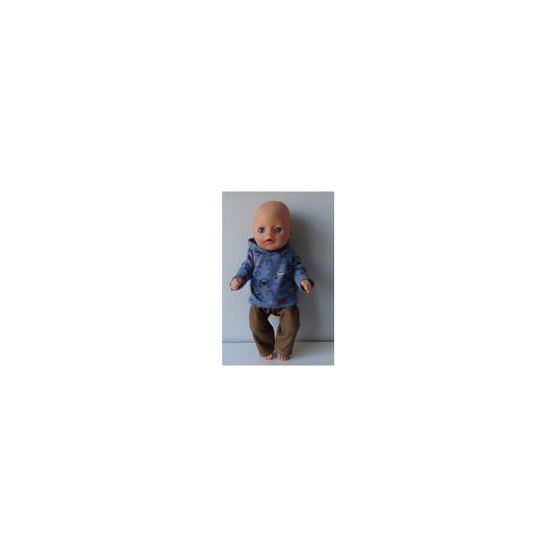 capuchontrui setje auto's baby born little 36cm