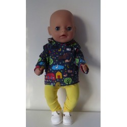 capuchontrui setje boerderij  baby born little 36cm