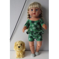 zomerse korte broek set groen geblokt baby born 43cm