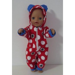 huispak rood polka dots baby born little 36cm