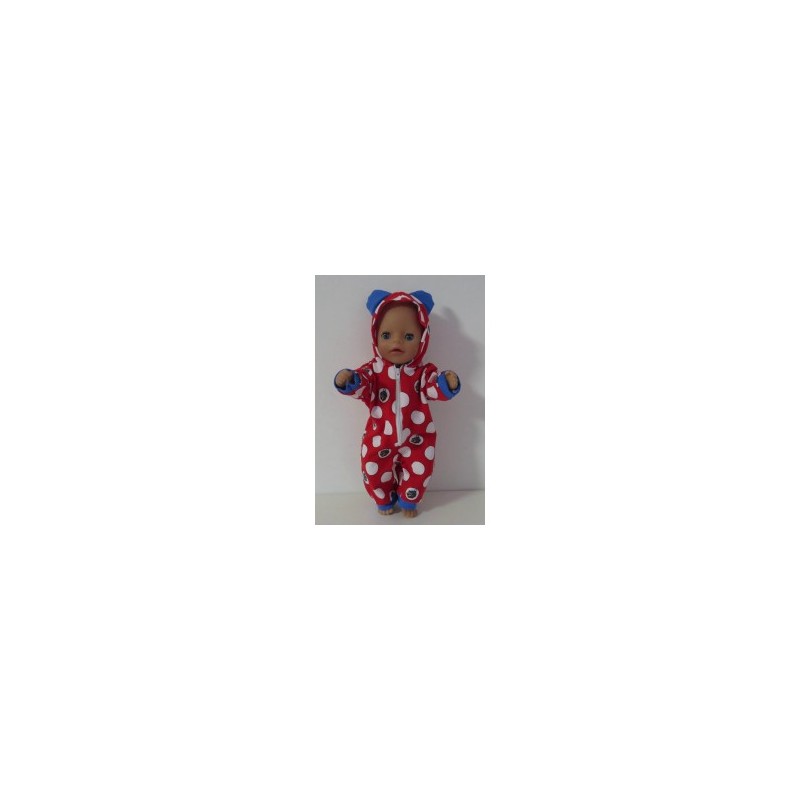 huispak rood polka dots baby born little 36cm