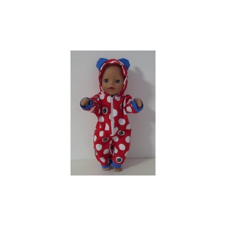 huispak rood polka dots baby born little 36cm