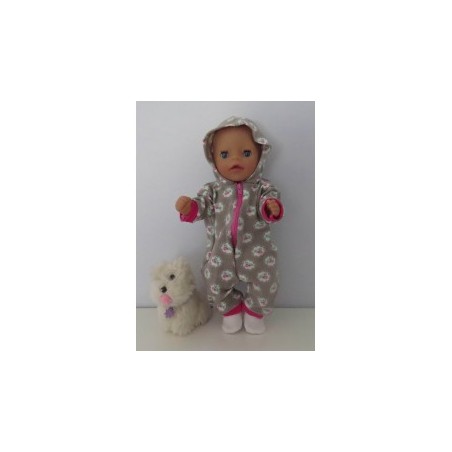 huispak grijs roosjes baby born little 36cm