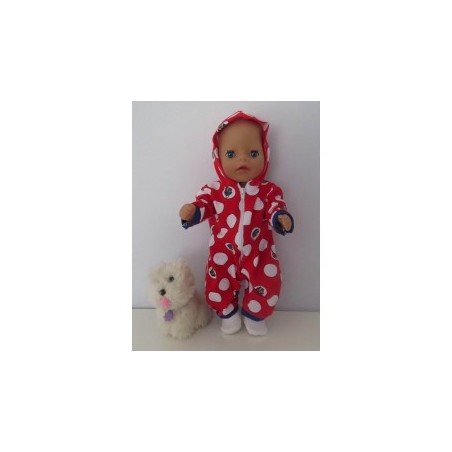 huispak rood polka dots baby born little 36cm