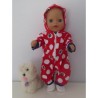 huispak rood polka dots baby born little 36cm
