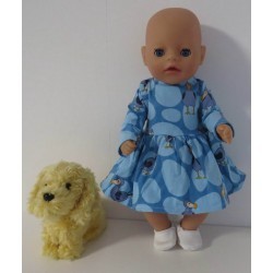 jurk blauw dodo's baby born little 36cm