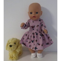 jurk oud roze baby born little 36cm