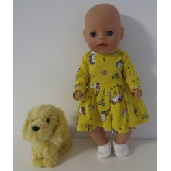 jurk geel eenhoorn baby born little 36cm