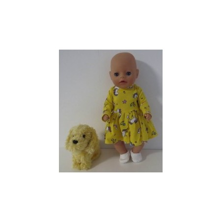 jurk geel eenhoorn baby born little 36cm