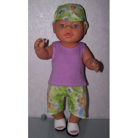 korte broek set tinkerbell licht groen baby born 43cm