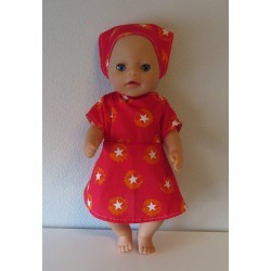jurk rood sterren baby born little 36cm