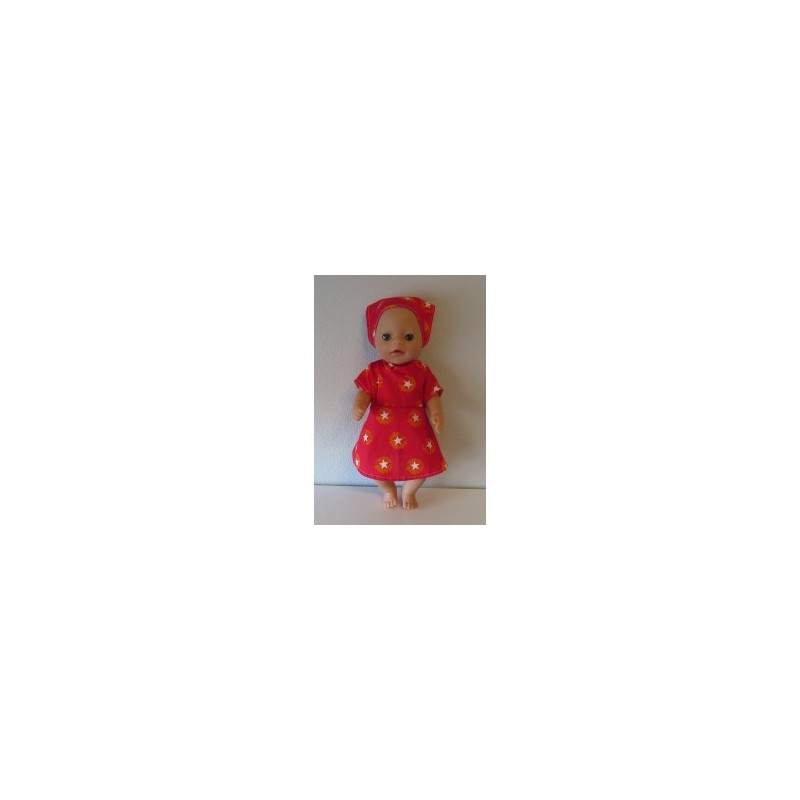 jurk rood sterren baby born little 36cm