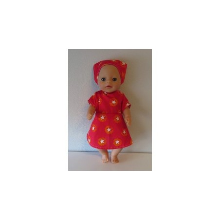 jurk rood sterren baby born little 36cm