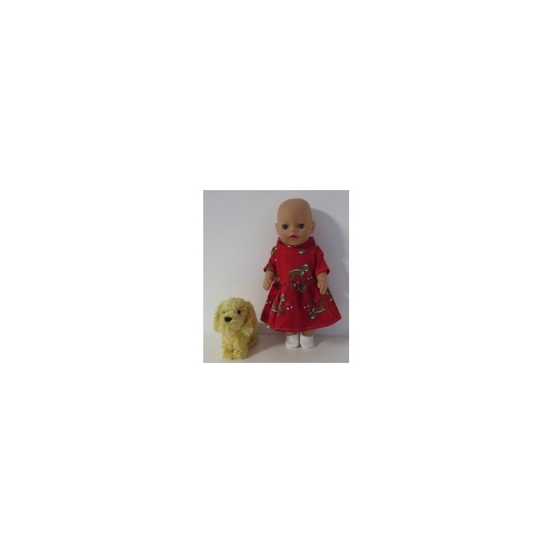 jurk rood hertje baby born little 36cm