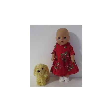 jurk rood hertje baby born little 36cm