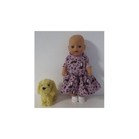jurk oud roze vossen baby born little 36cm