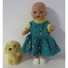 jurk groen konijnen baby born little 36cm