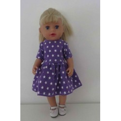 jurk paars sterren baby born little 36cm