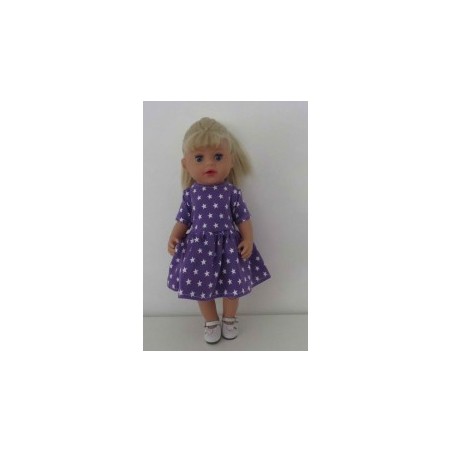 jurk paars sterren baby born little 36cm