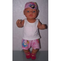 korte broek set disney prinsessen roze baby born 43cm