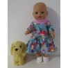 jurk blauw paddestoelen baby born little 36cm