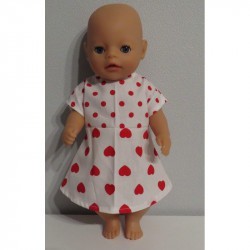 jurk met rode stippen en hartjes baby born little 36cm