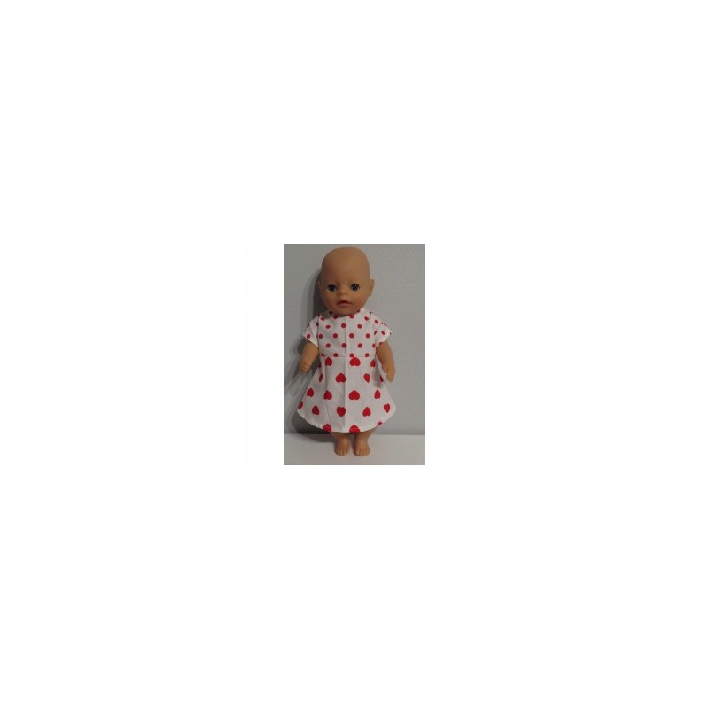 jurk met rode stippen en hartjes baby born little 36cm