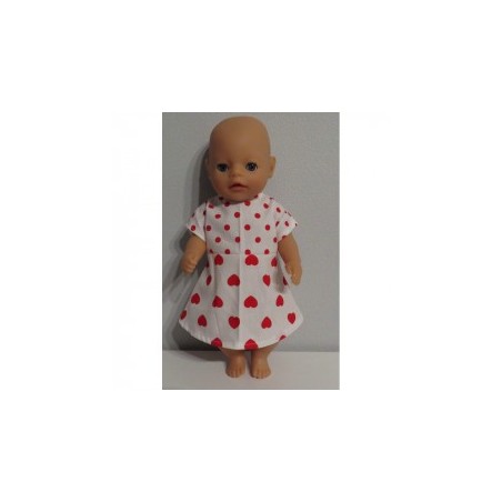 jurk met rode stippen en hartjes baby born little 36cm
