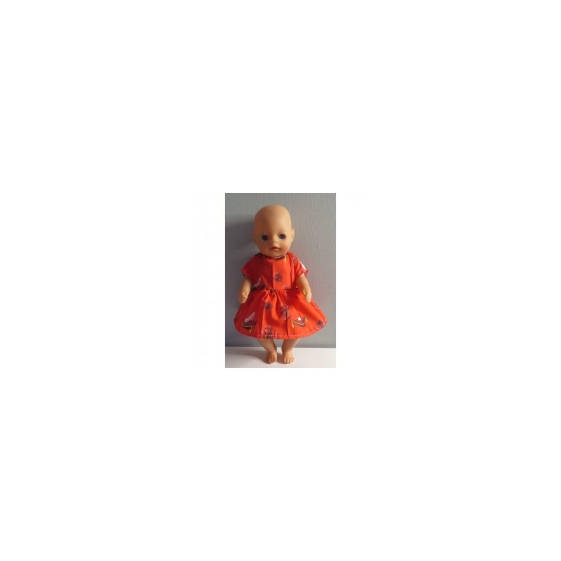 jurk rood baby born little 36cm