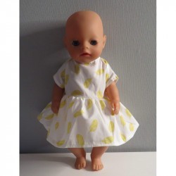 jurk met gele veren baby born little 36cm