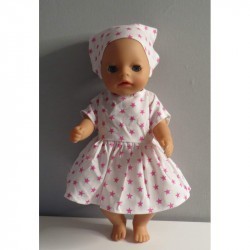jurk met roze sterren baby born little 36cm