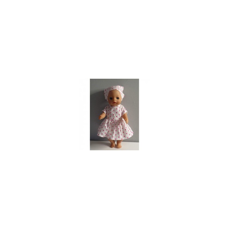 jurk met roze sterren baby born little 36cm