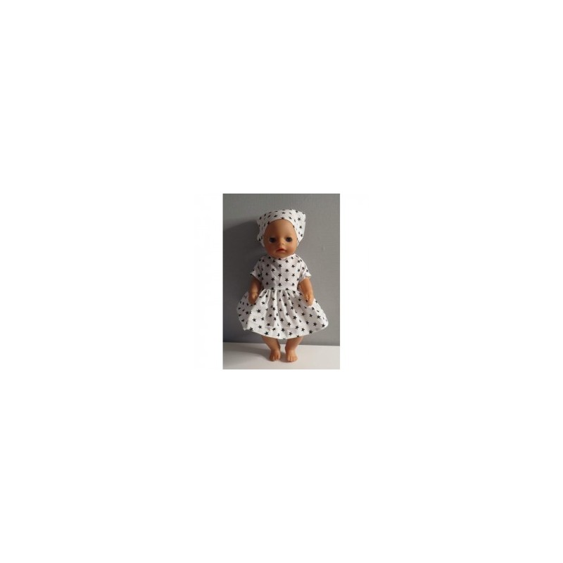 jurk met zwarte sterren baby born little 36cm
