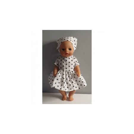 jurk met zwarte sterren baby born little 36cm