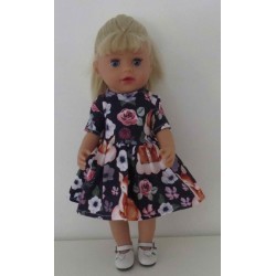 jurk blauw hertje baby born little 36cm