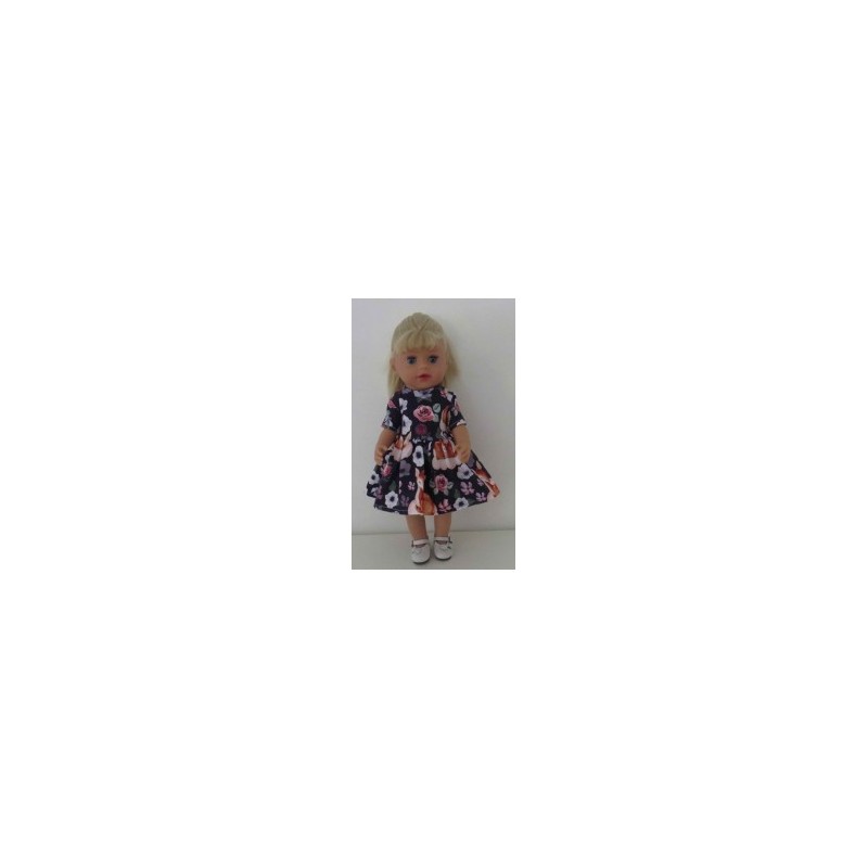 jurk blauw hertje baby born little 36cm