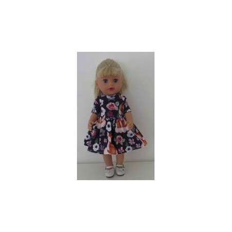jurk blauw hertje baby born little 36cm