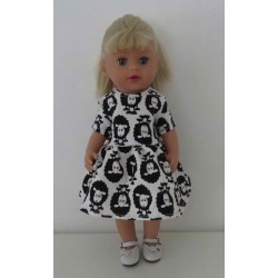 jurk zwart schapen baby born little 36cm