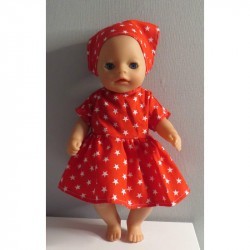 jurk rood sterren baby born little 36cm