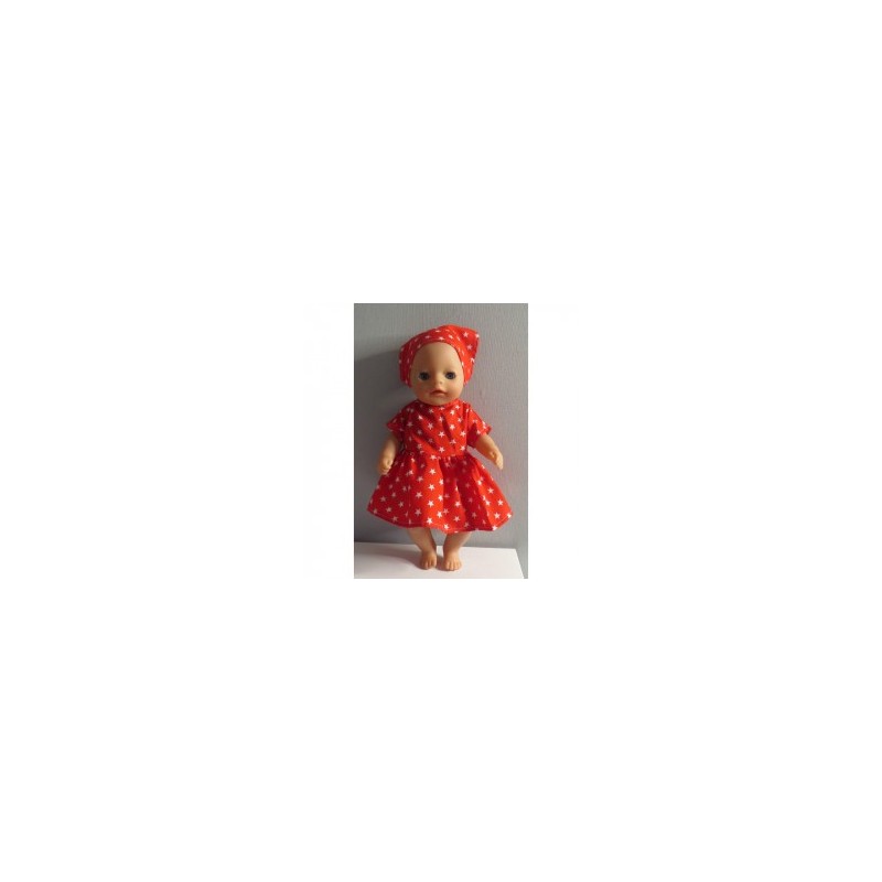 jurk rood sterren baby born little 36cm