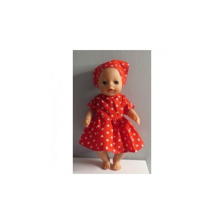 jurk rood sterren baby born little 36cm
