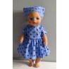 jurk blauw met stippen baby born little 36cm