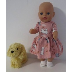 jurk roze konijnen baby born little 36cm