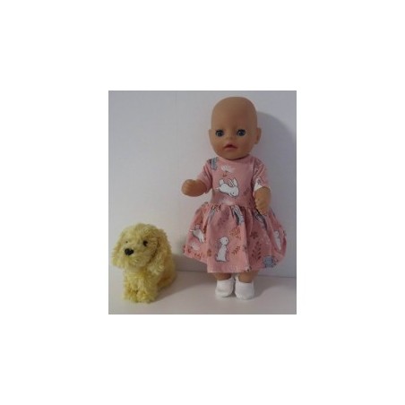 jurk roze konijnen baby born little 36cm