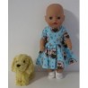 jurk blauw uilen baby born little 36cm