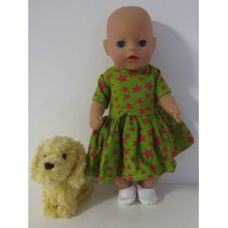 jurk groen met sterren baby born little 36cm