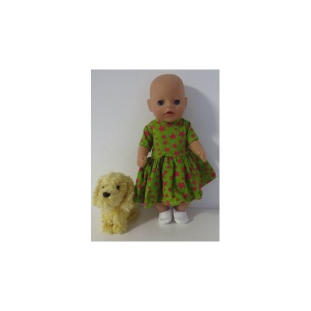 jurk groen met sterren baby born little 36cm