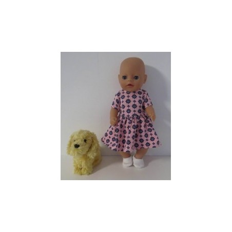 jurk roze bloemen baby born little 36cm